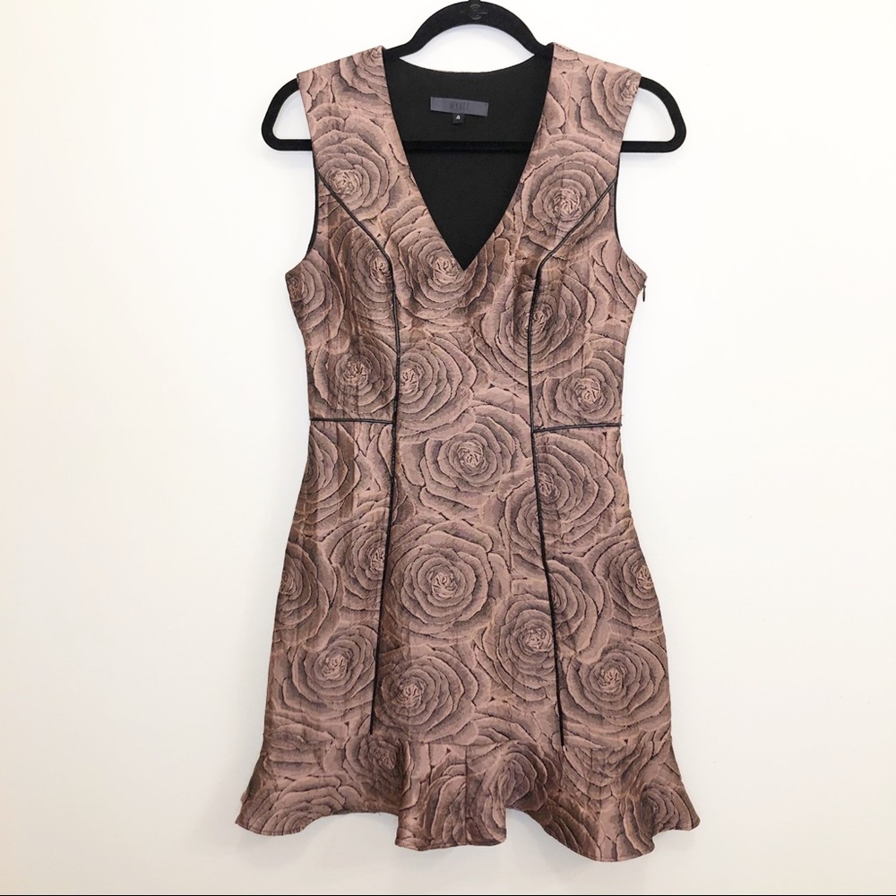 WYATT | Floral Rose Pitted Ruffle Dress